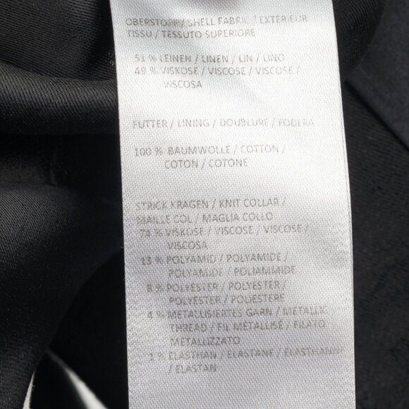 Dorothee Schumacher Black Linen Shantung Metallic-Collar Jacket - Picture 9 of 10